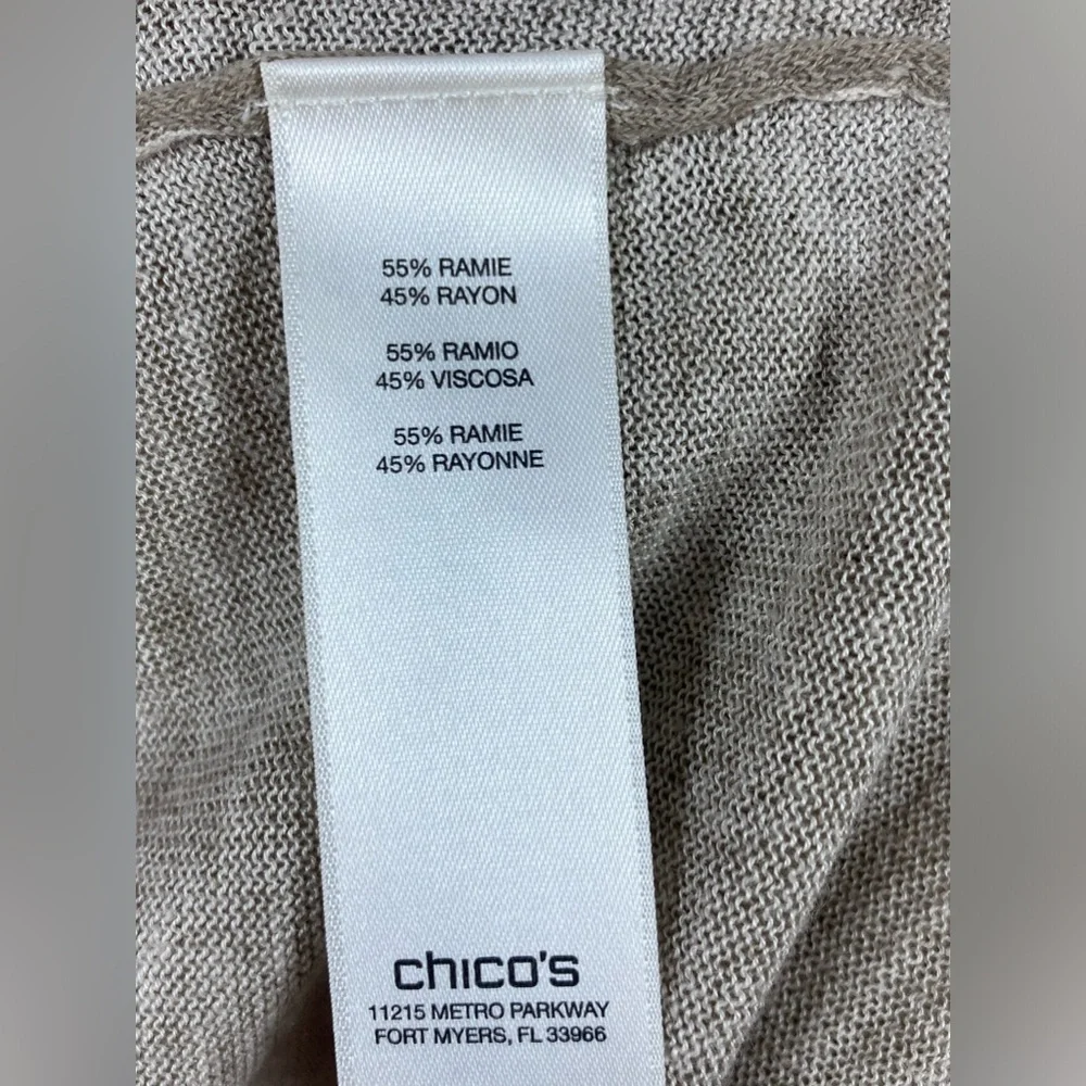 Chico’s Cardigan Sweater 2 Piece Set Size 2(L) Pale Pink‎ Brown Ombré Open Front